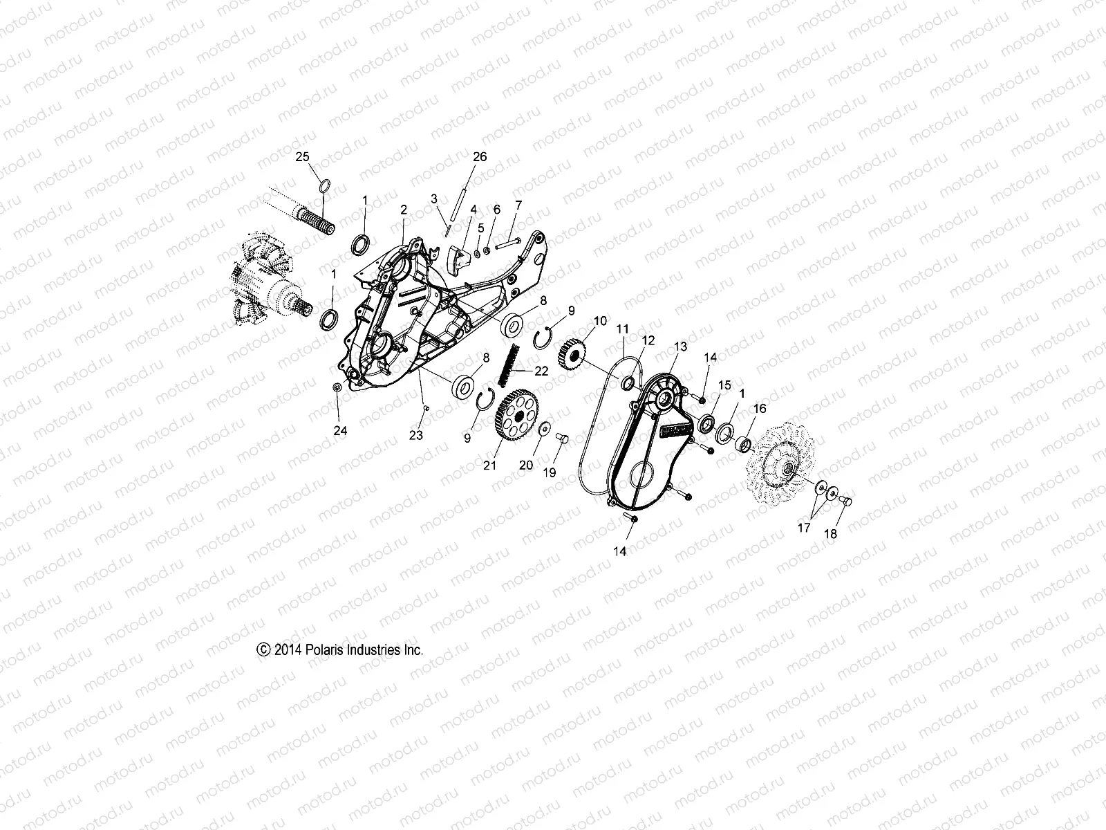 DRIVE TRAIN | DRIVE TRAIN, CHAINCASE - S20EEF6PSL/PEL (49SNOWCHAINCASE15PROS)