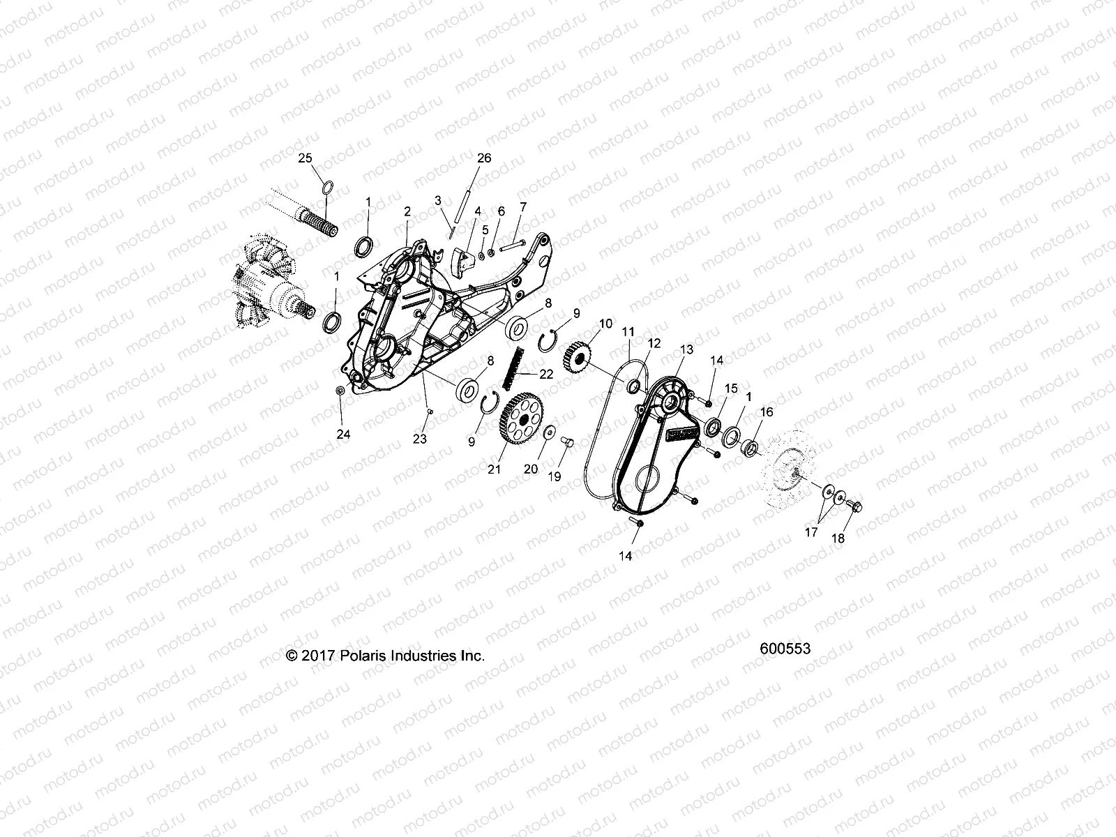 DRIVE TRAIN | DRIVE TRAIN, CHAINCASE - S21EKL6PS/6PE ALL OPTIONS (600553)