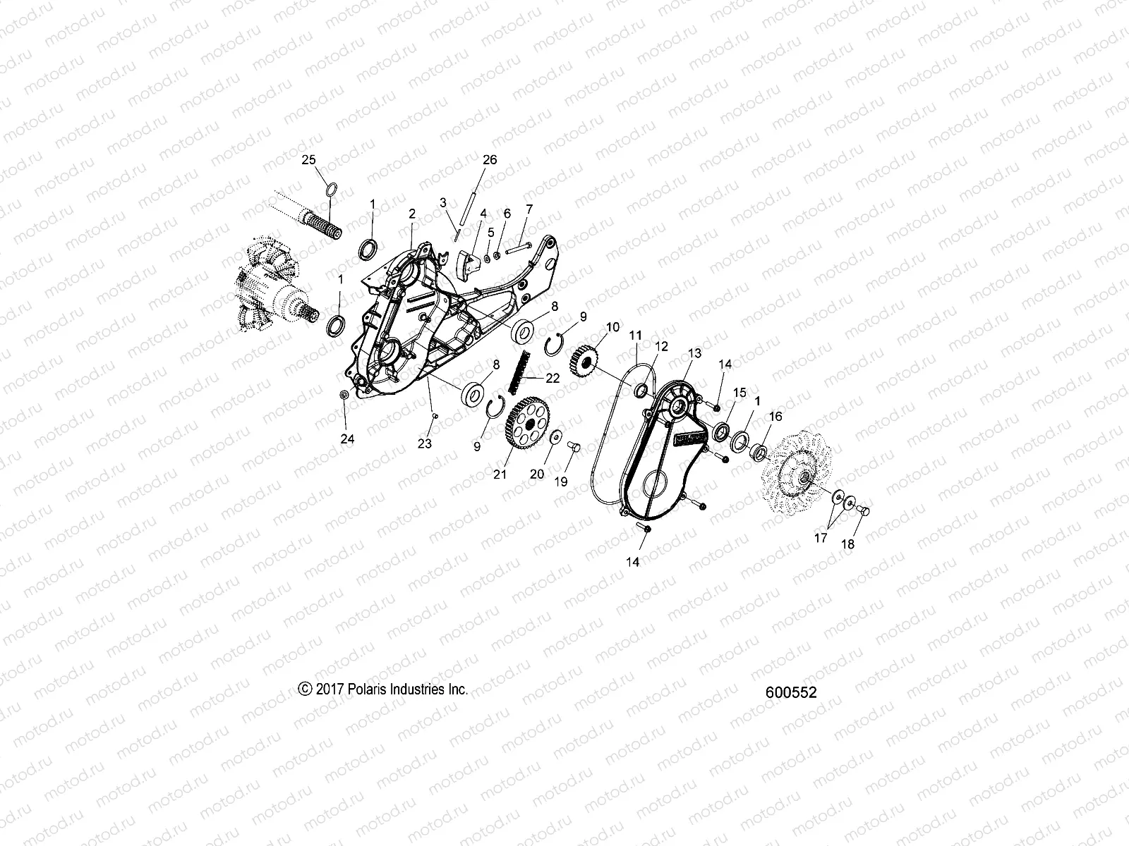 DRIVE TRAIN | DRIVE TRAIN, CHAINCASE - S23TDL6KSA ALL OPTIONS (600552)