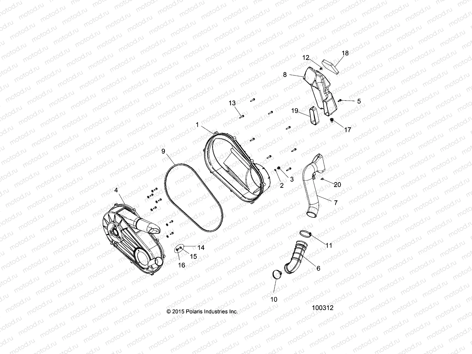 DRIVE TRAIN | DRIVE TRAIN, CLUTCH COVER AND DUCTING - A16DAA32A1/A7 (100312)