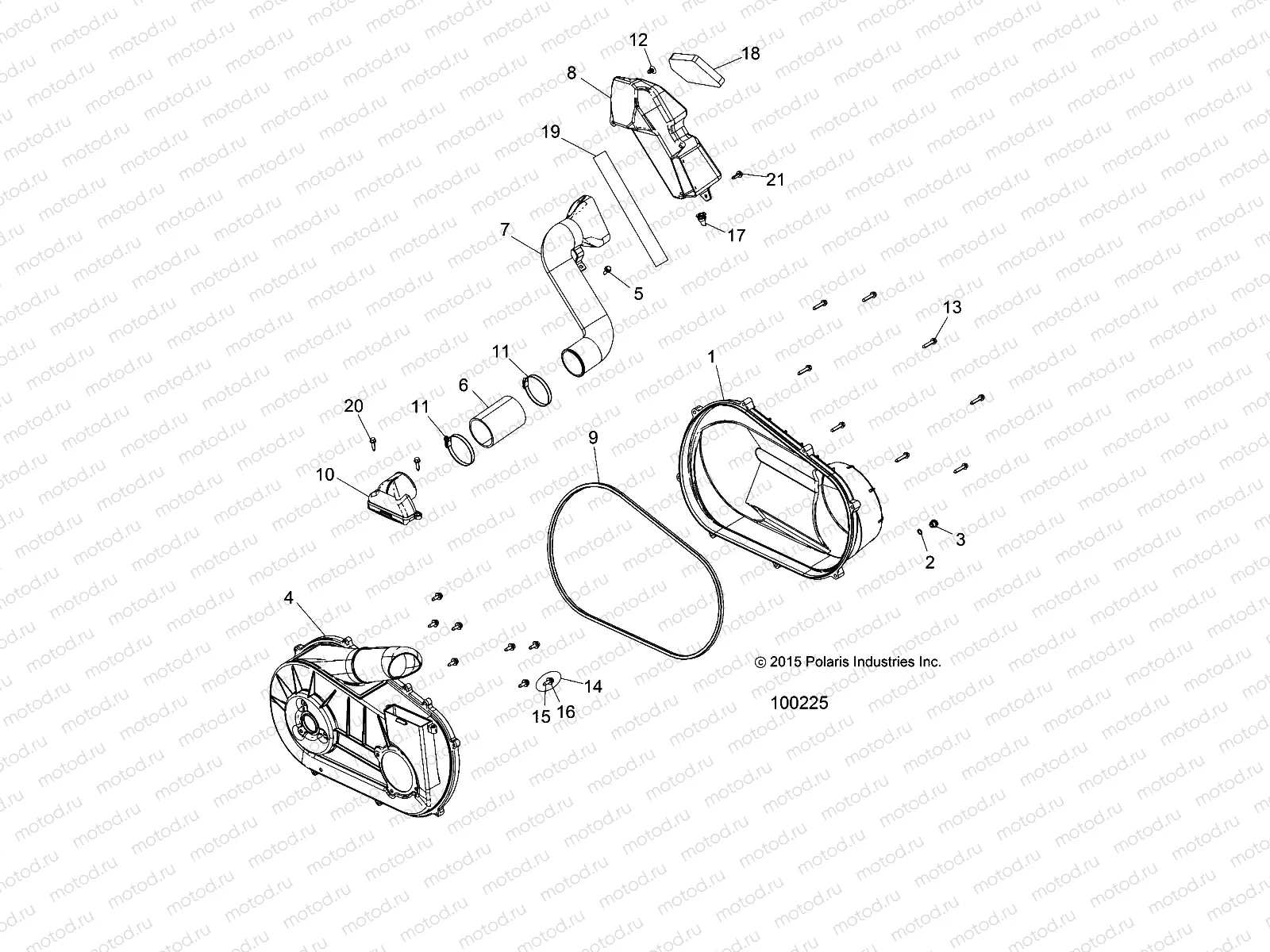 DRIVE TRAIN | DRIVE TRAIN, CLUTCH COVER AND DUCTING - A16DAA57F1/F2/E57FM (100225)
