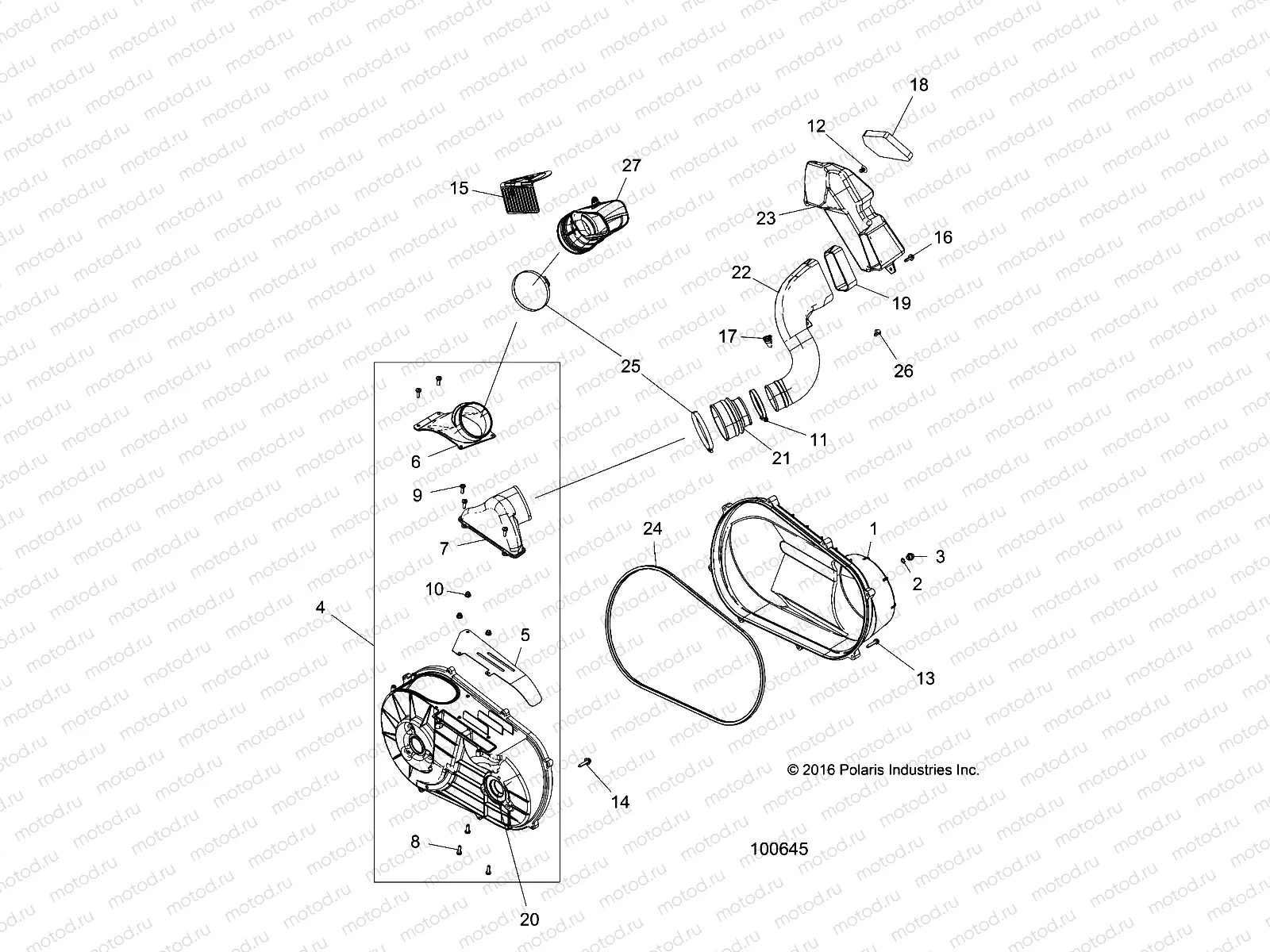 DRIVE TRAIN | DRIVE TRAIN, CLUTCH COVER AND DUCTING - A18DCE87BB (100645)