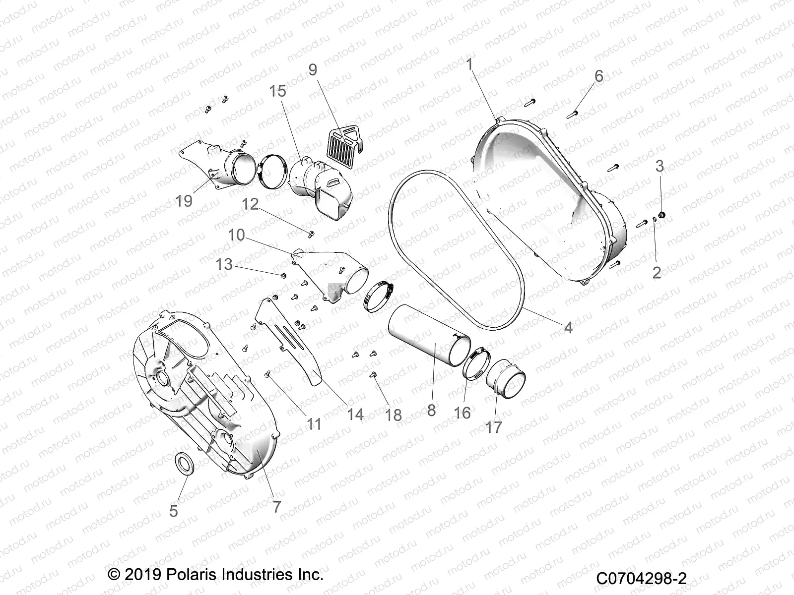 DRIVE TRAIN | DRIVE TRAIN, CLUTCH COVER and DUCTING - D20BBP99A4/B4/FP99A4 (C0704298-2)