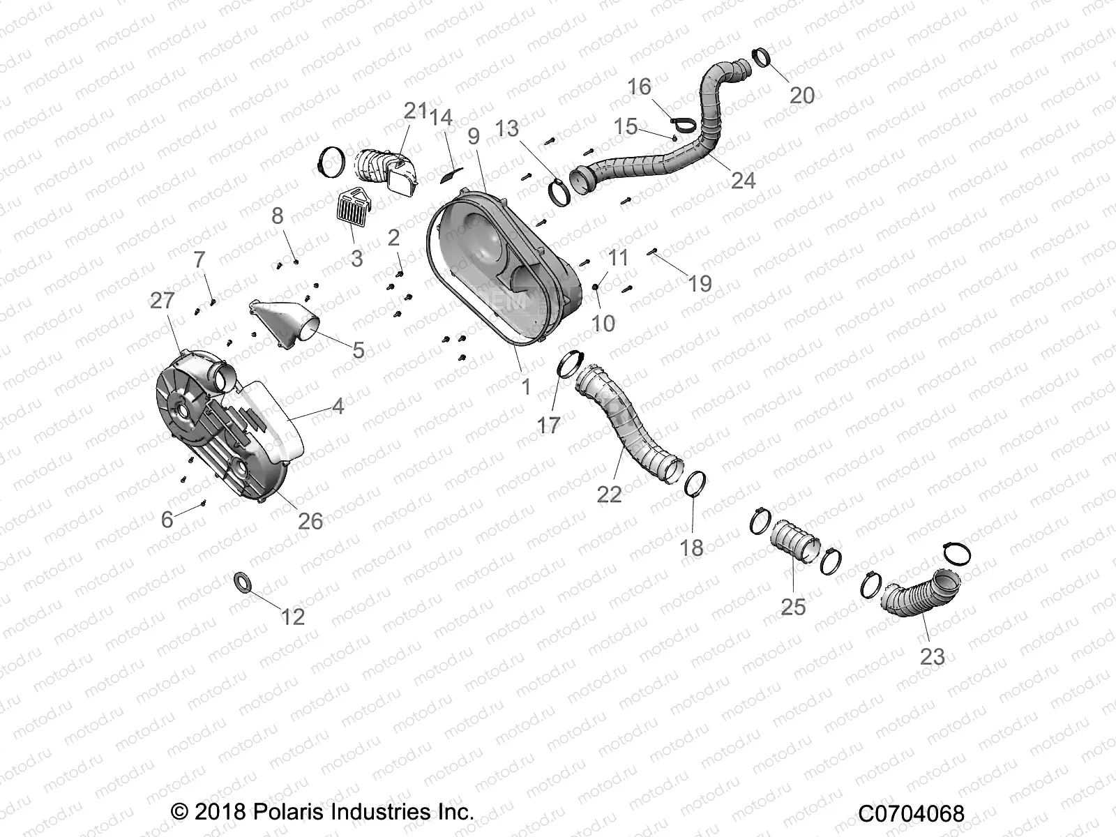 DRIVE TRAIN | DRIVE TRAIN, CLUTCH COVER AND DUCTING - G20G4D99AS/BS (C0704068)