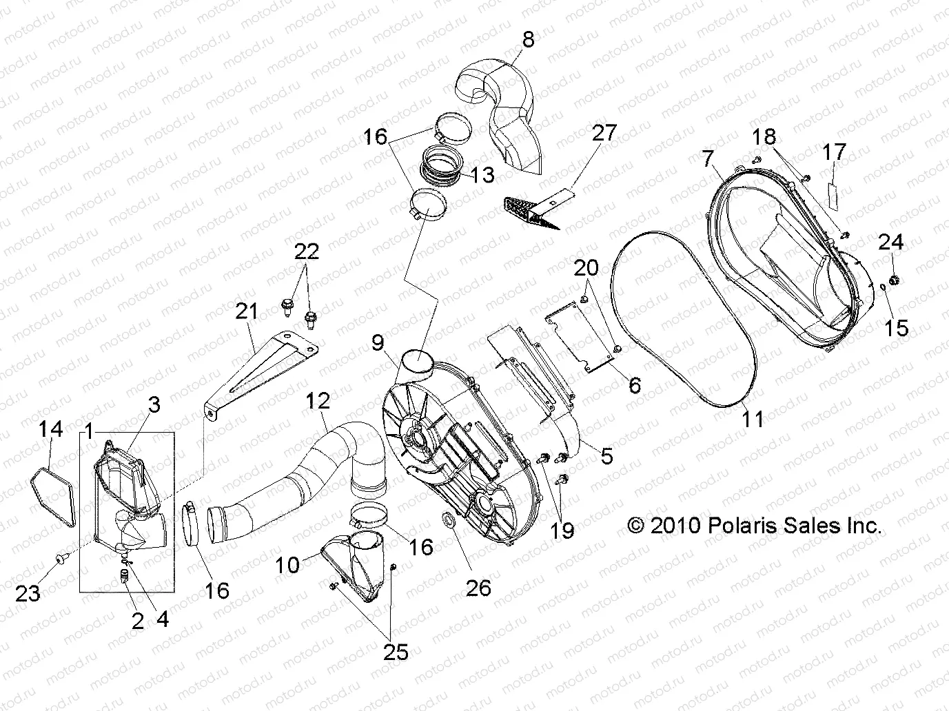 DRIVE TRAIN | DRIVE TRAIN, CLUTCH COVER and DUCTING - R11JH87AA/AD (49RGRCLUTCHCVR11RZR875)