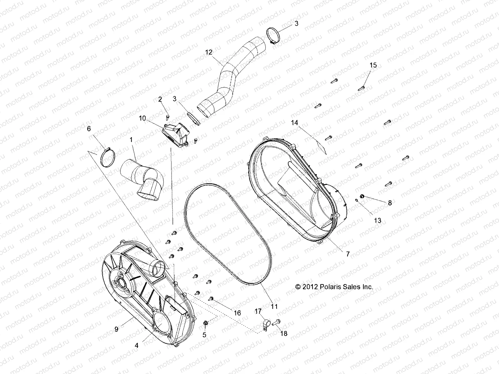 DRIVE TRAIN | DRIVE TRAIN, CLUTCH COVER and DUCTING - R13VH57FX (49RGRCLUTCHCVR13RZR570I)