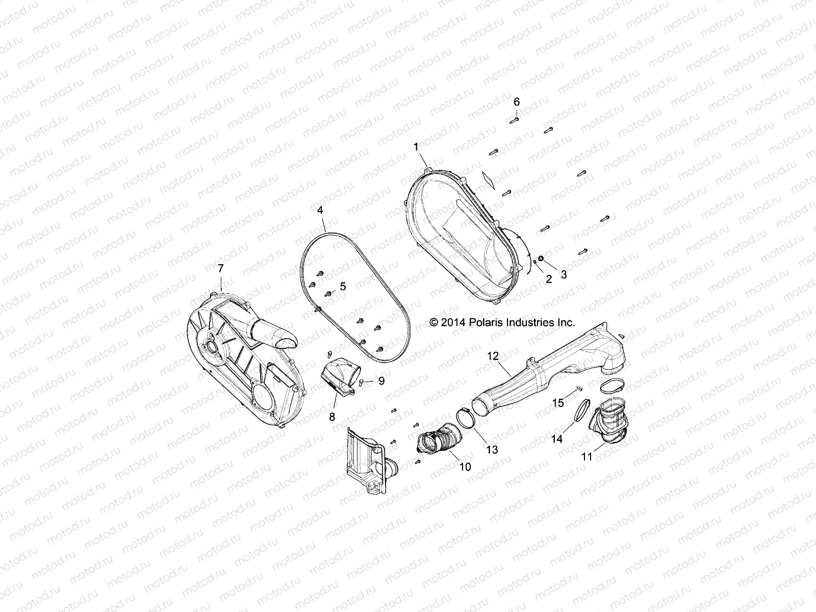 DRIVE TRAIN | DRIVE TRAIN, CLUTCH COVER and DUCTING - R15RTA57AA/BA/AR/AC/EAU (49RGRCLUTCHCVR15570F)