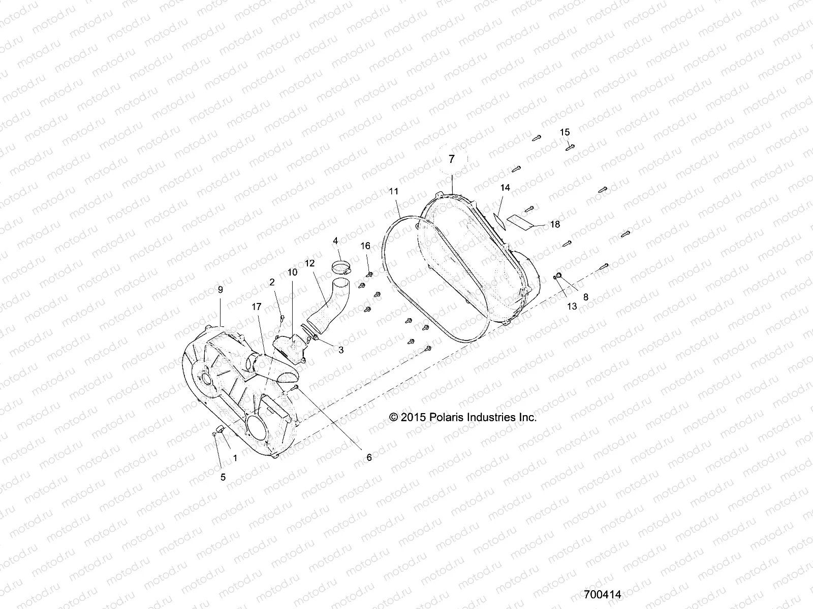 DRIVE TRAIN | DRIVE TRAIN, CLUTCH COVER and DUCTING - R16RDA57A1/B1 (700414)