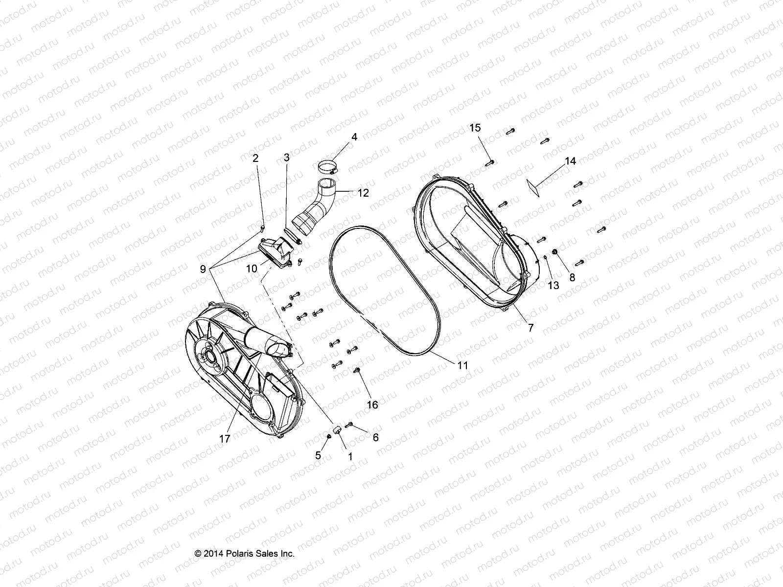DRIVE TRAIN | DRIVE TRAIN, CLUTCH COVER and DUCTING -  R17RME57F1/S57C1/F1/CK/E1/EK/T57C1/E1/A57F1 (49RGRCLUTCHCVR15570)
