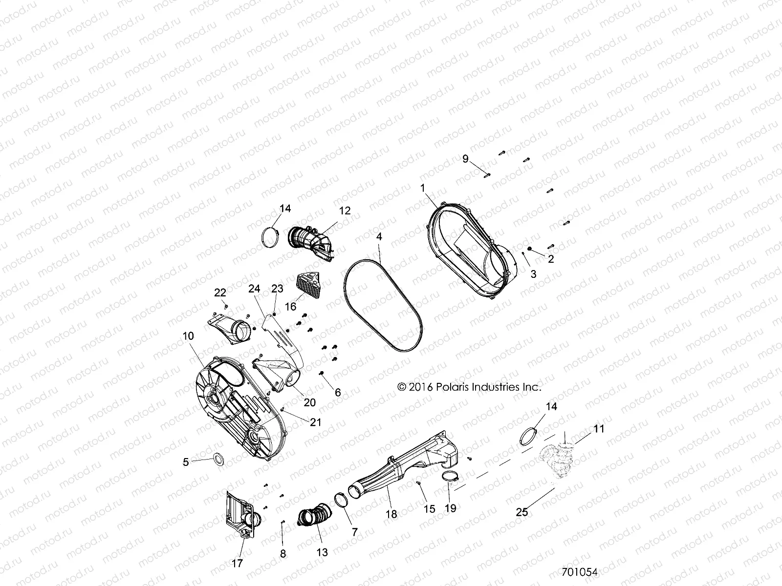 DRIVE TRAIN | DRIVE TRAIN, CLUTCH COVER and DUCTING - R17RT_87 ALL OPTIONS (701054)