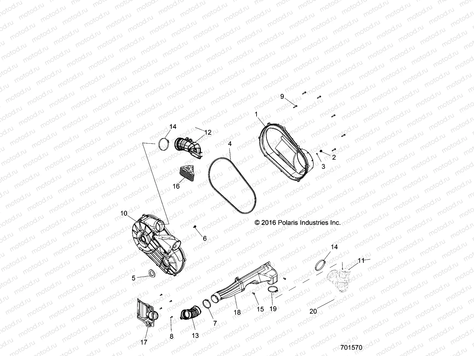DRIVE TRAIN | DRIVE TRAIN, CLUTCH COVER and DUCTING - R17RT_99 ALL OPTIONS (701570)