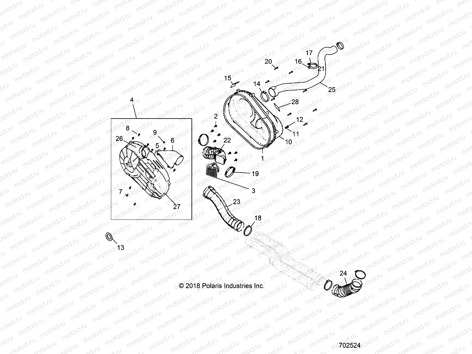 DRIVE TRAIN | DRIVE TRAIN, CLUTCH COVER AND DUCTING - R19RGE99F2/FF/SC2/SFF/PCF/PFF (702524)