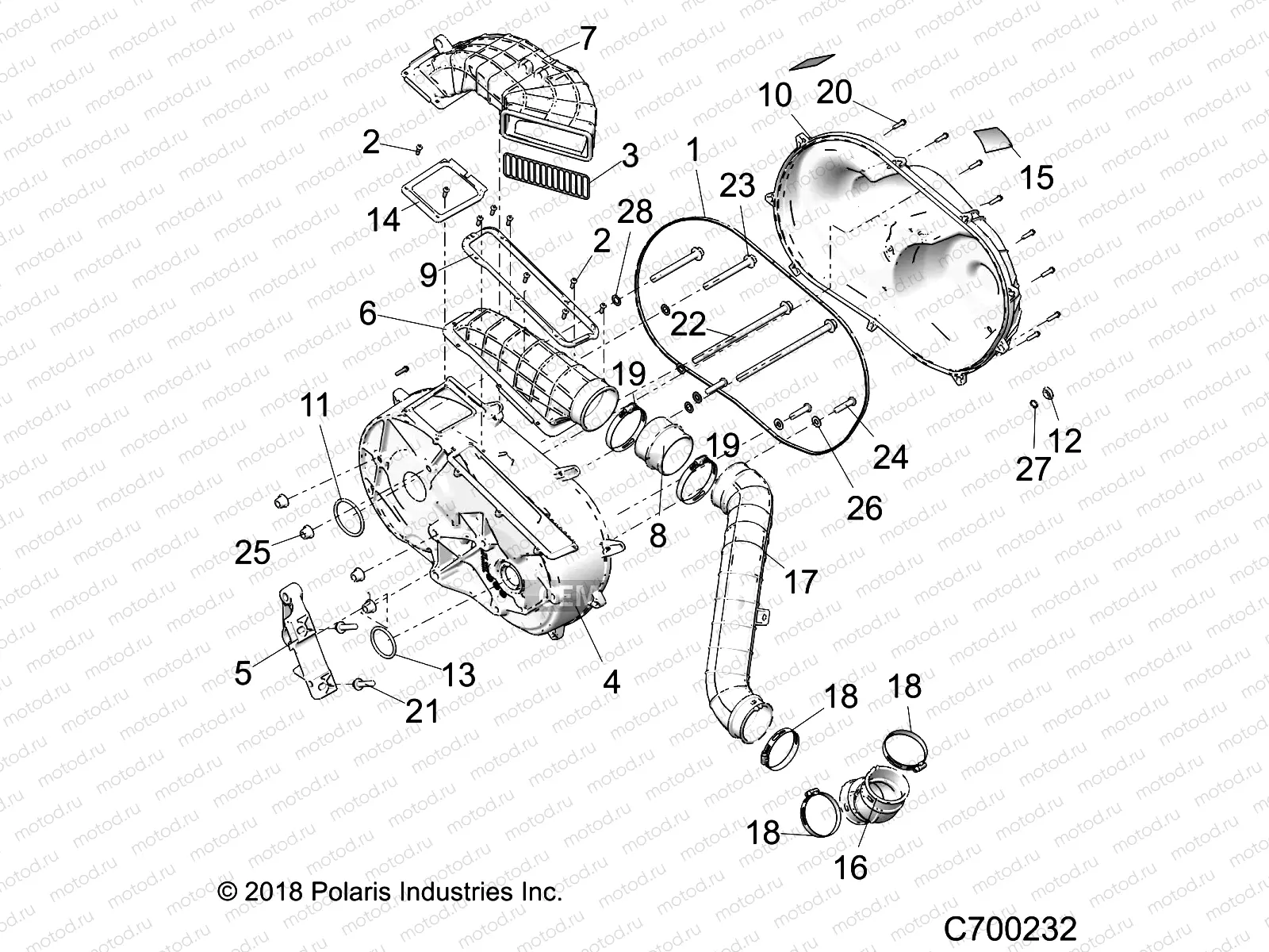 DRIVE TRAIN | DRIVE TRAIN, CLUTCH COVER AND DUCTING - R20RRU99A9/AA/AF/AP/AX/B9/BA/BF/BP/BX (C700232)