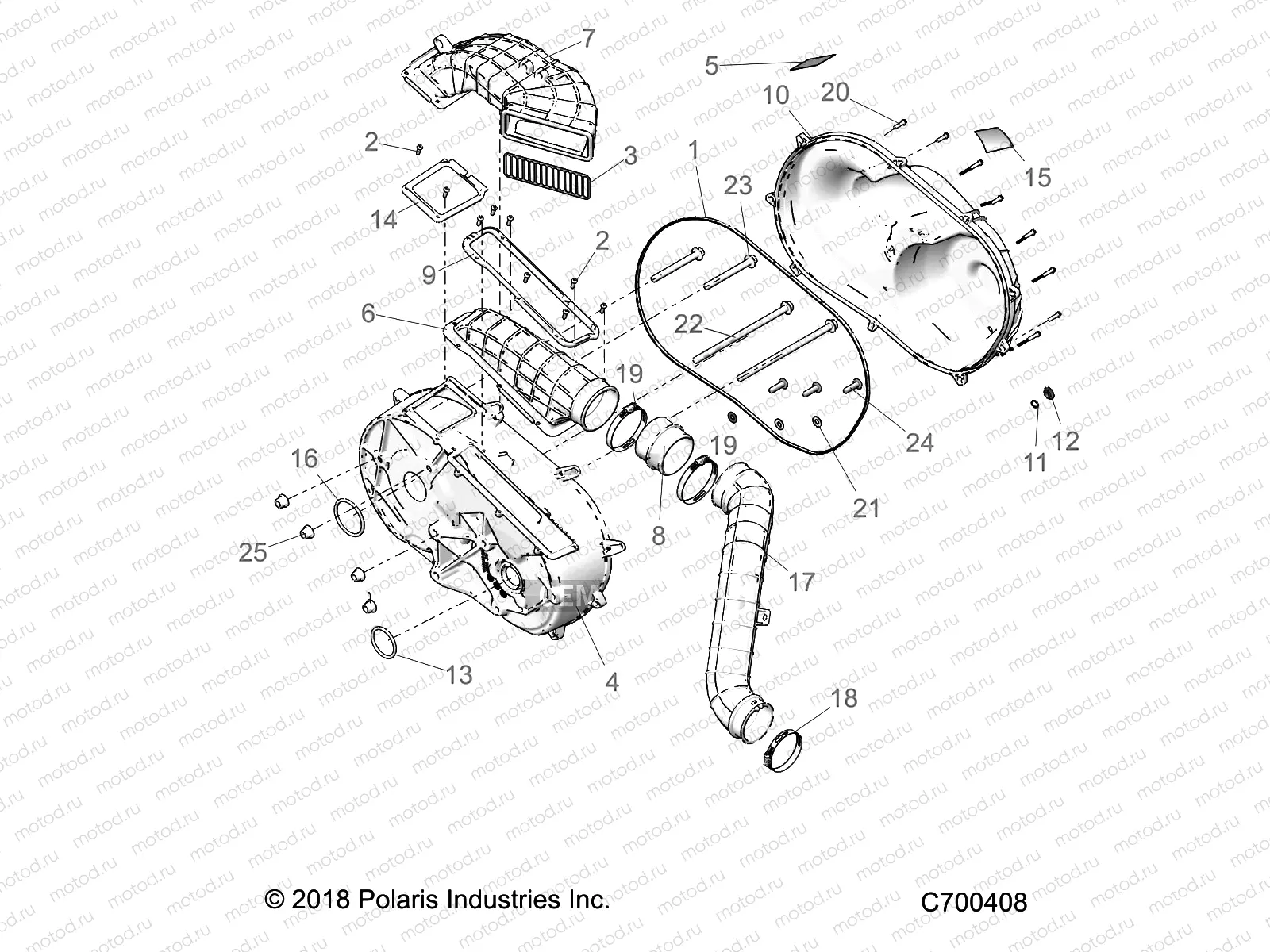 DRIVE TRAIN | DRIVE TRAIN, CLUTCH COVER AND DUCTING - R21RRED4JA (C700408)