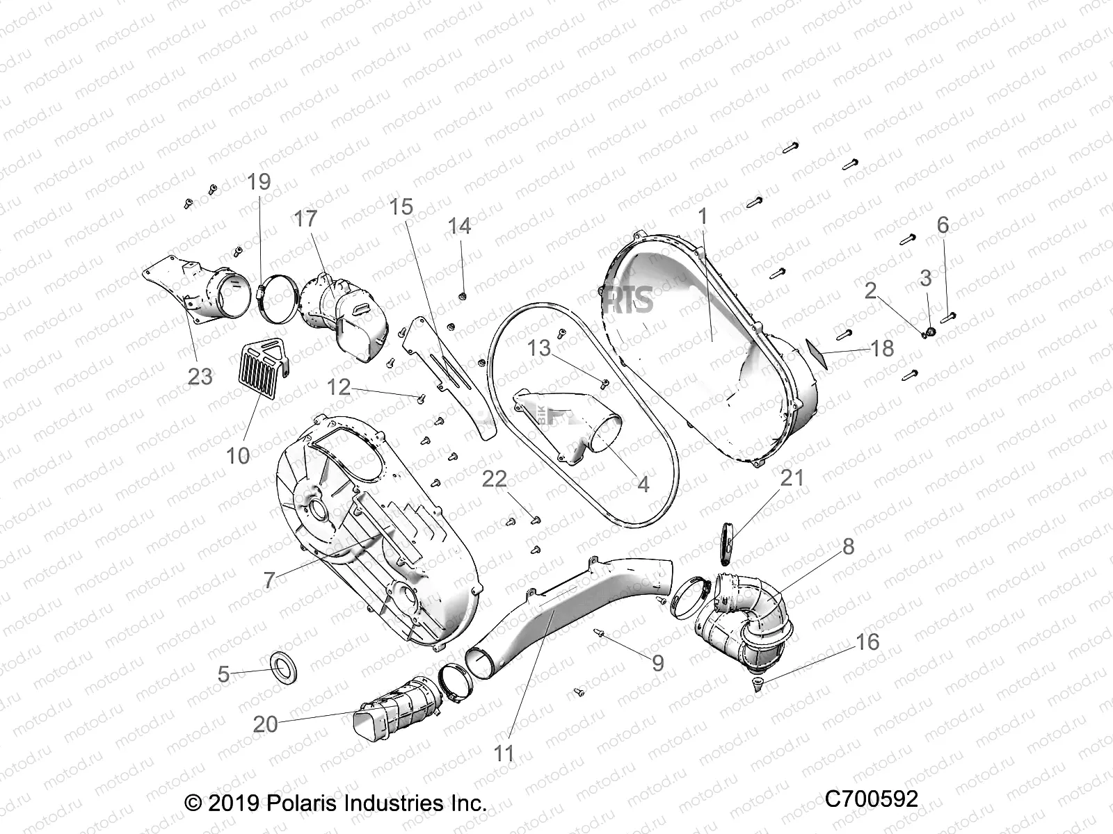 DRIVE TRAIN | DRIVE TRAIN, CLUTCH COVER AND DUCTING - R21T6A99A1/B1 (C700592)