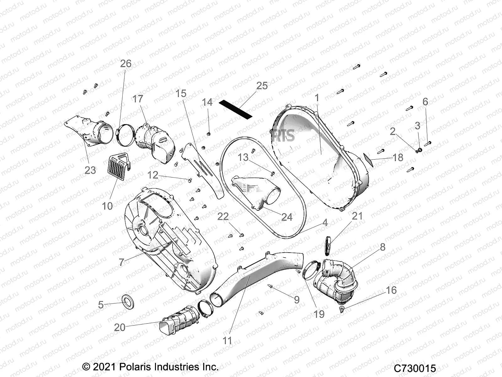 DRIVE TRAIN | DRIVE TRAIN, CLUTCH COVER and DUCTING - R21TAE99JA (C730015)