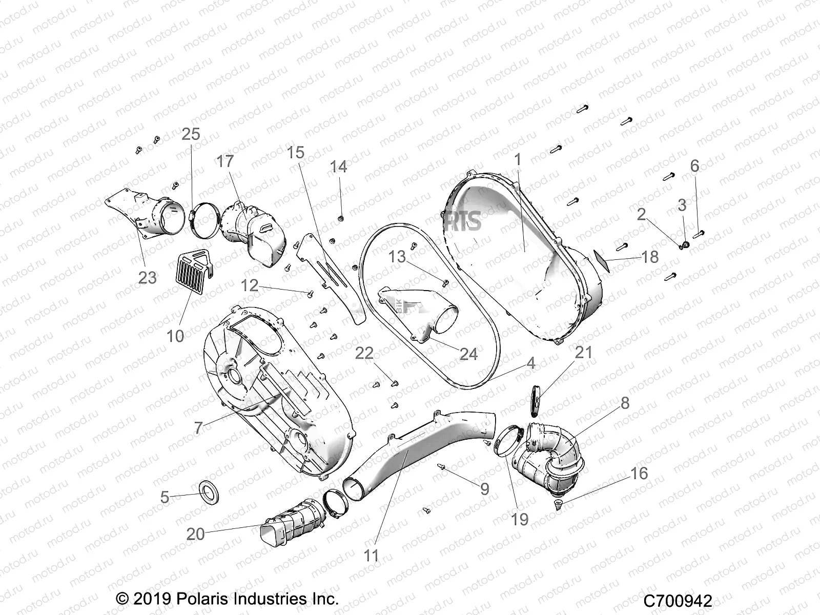 DRIVE TRAIN | DRIVE TRAIN, CLUTCH COVER AND DUCTING - R22T6U99A9/AN (C700942)