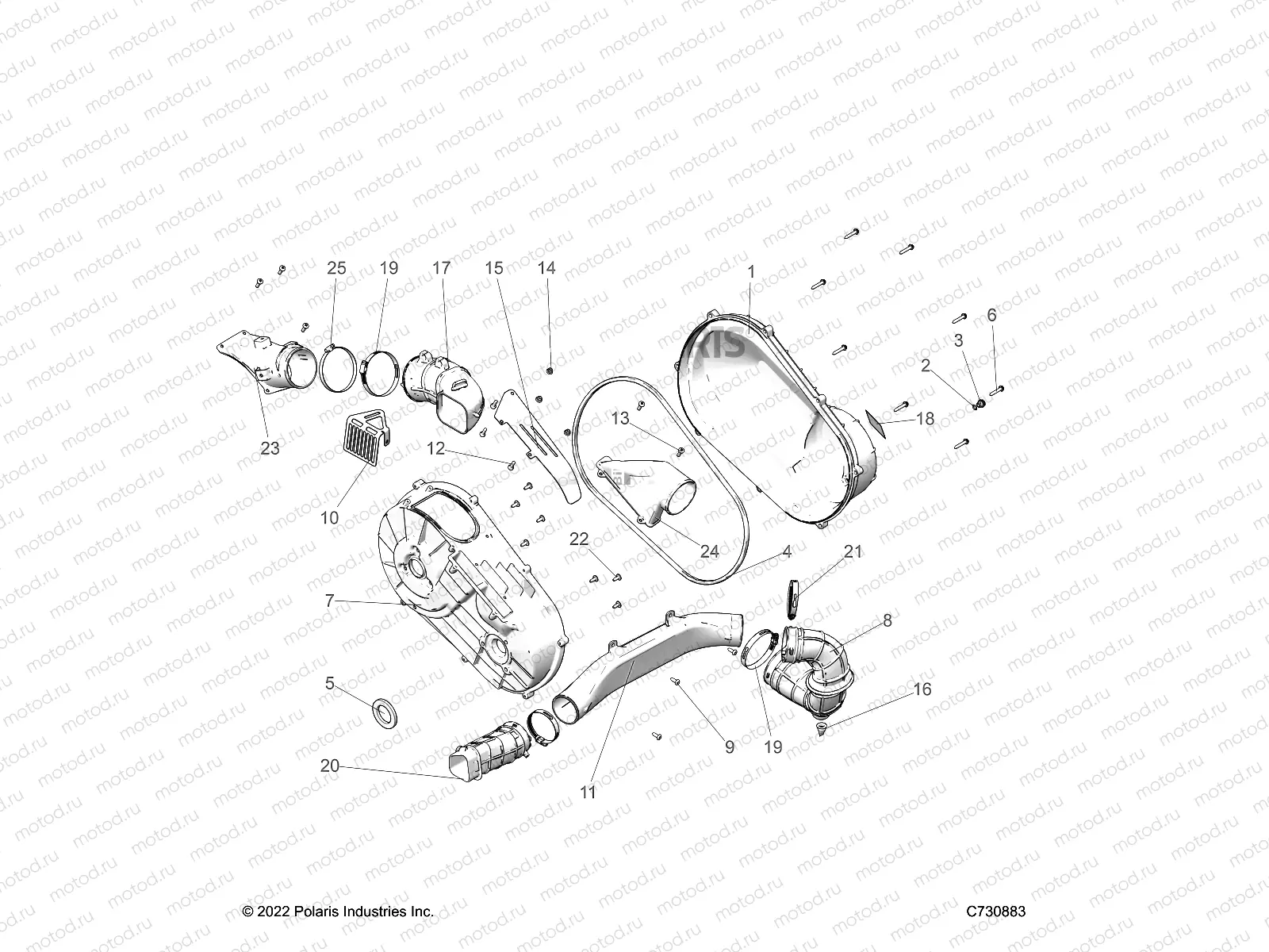 DRIVE TRAIN | DRIVE TRAIN, CLUTCH COVER and DUCTING - R23TAE99AD/BD/AP/BP (C700942)