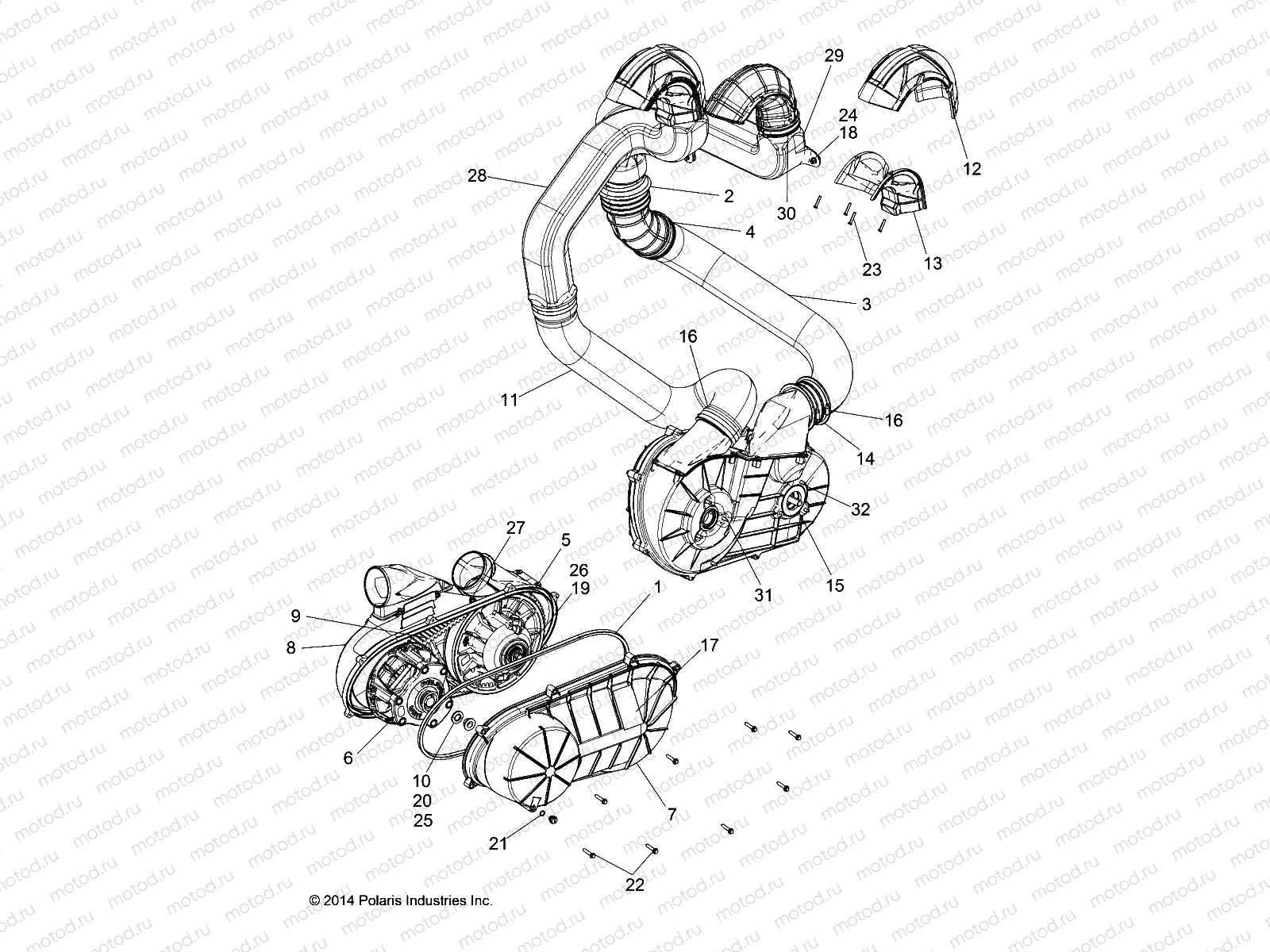 DRIVE TRAIN | DRIVE TRAIN, CLUTCH COVER AND DUCTING - Z15VDE99AL (49RGRCLUTCHCVR151000AL)