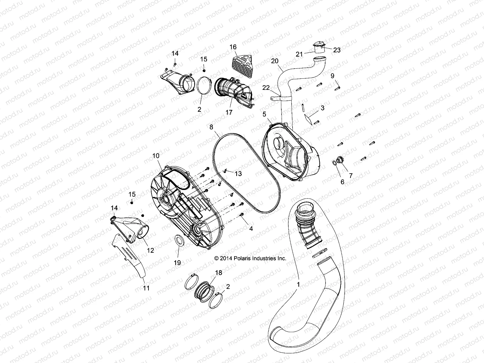 DRIVE TRAIN | DRIVE TRAIN, CLUTCH COVER AND DUCTING - Z15VFE99AT/AV/AP (49RGRCLUTCHCVR1510004)