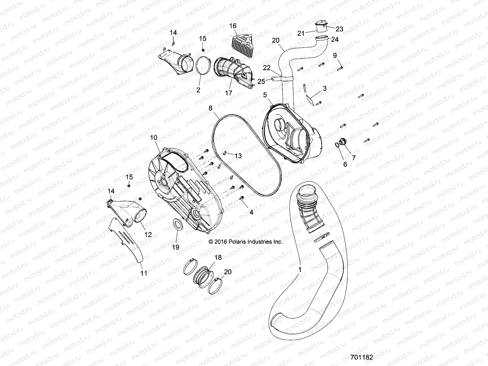 DRIVE TRAIN | DRIVE TRAIN, CLUTCH COVER AND DUCTING - Z17VD_99AK/AM/AW/AZ/LW (701182)