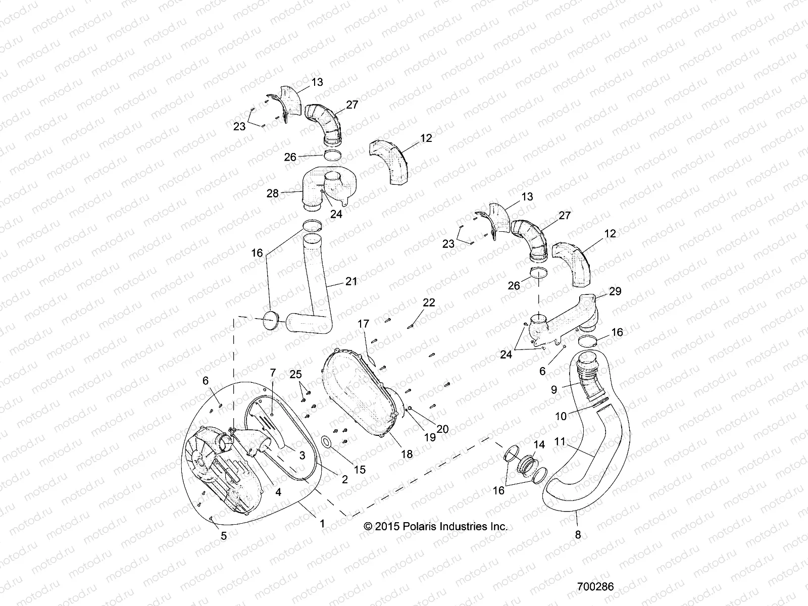 DRIVE TRAIN | DRIVE TRAIN, CLUTCH COVER AND DUCTING - Z17VDM99AM (700286)