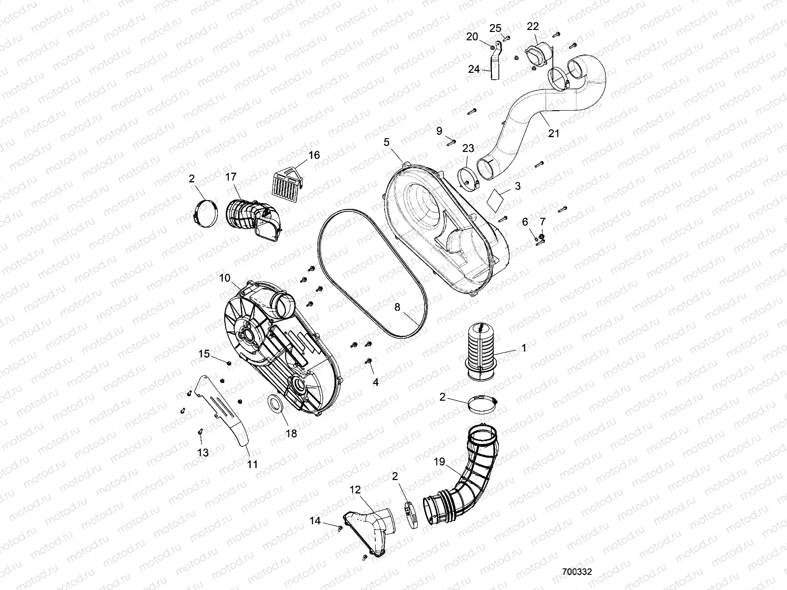 DRIVE TRAIN | DRIVE TRAIN, CLUTCH COVER AND DUCTING - Z18VCE87BK/BU/BR/LU (700332)