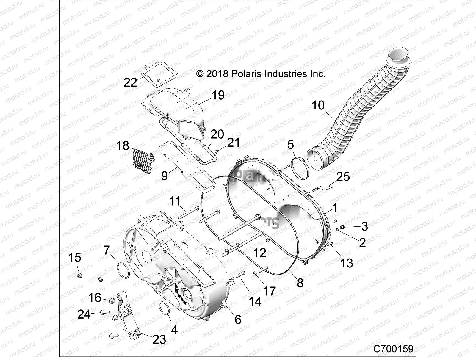 DRIVE TRAIN | DRIVE TRAIN, CLUTCH COVER AND DUCTING - Z18VEL92BK/BR/LK (C700159)