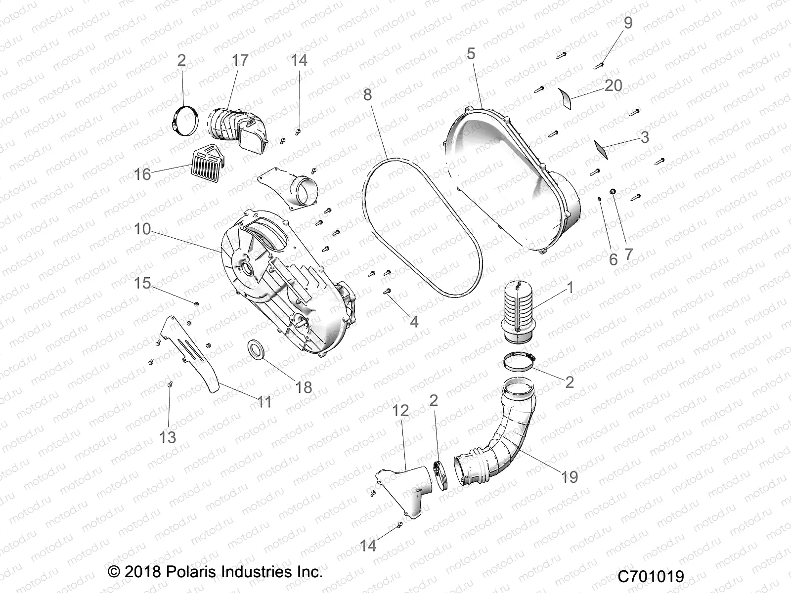 DRIVE TRAIN | DRIVE TRAIN, CLUTCH COVER AND DUCTING - Z20ASA87B2/E87BH/BW/LW (C701019)