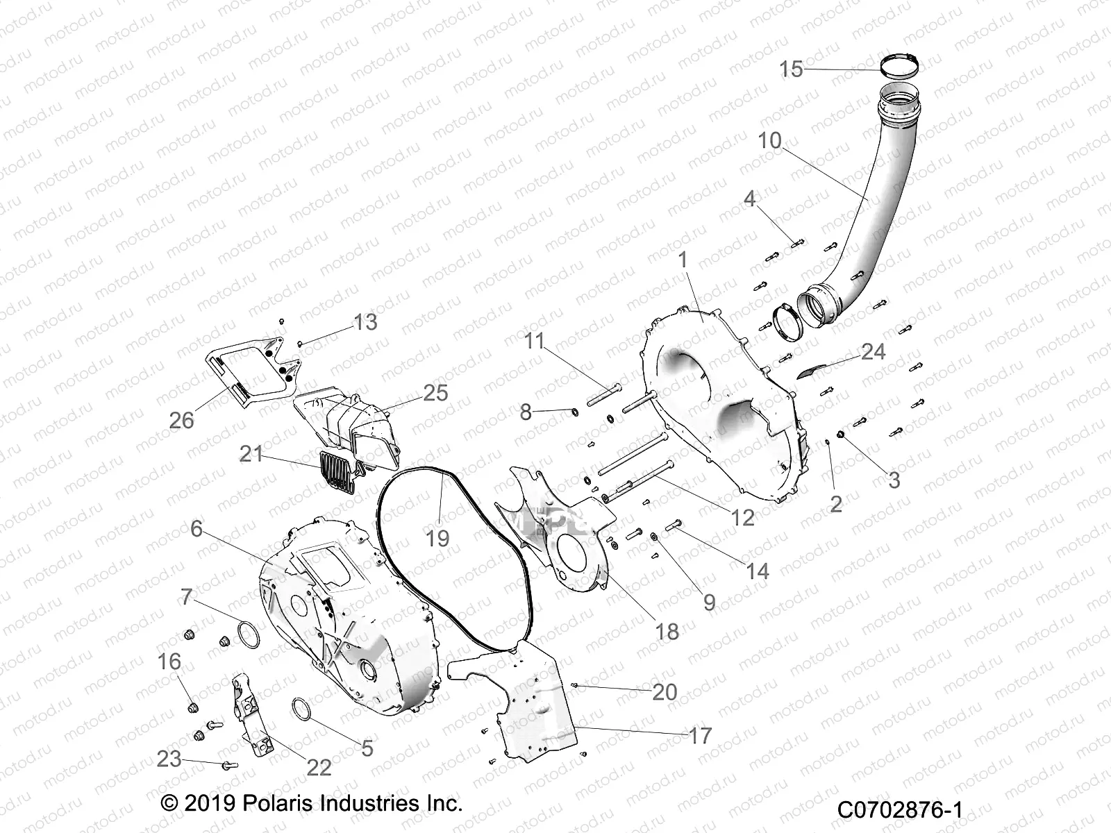 DRIVE TRAIN | DRIVE TRAIN, CLUTCH COVER AND DUCTING - Z20RAB92AC/BC/AR/BR/D92AC/BC/AR/BR (C0702876-1)