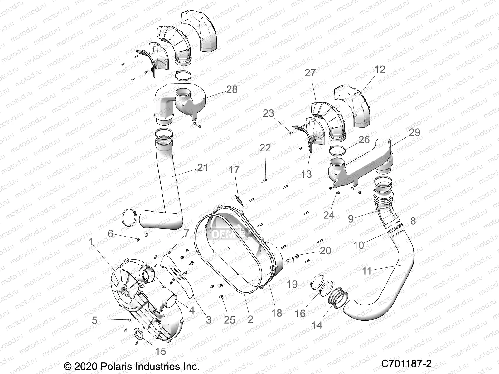 DRIVE TRAIN | DRIVE TRAIN, CLUTCH COVER AND DUCTING - Z21N4M99AG (C701187-2)