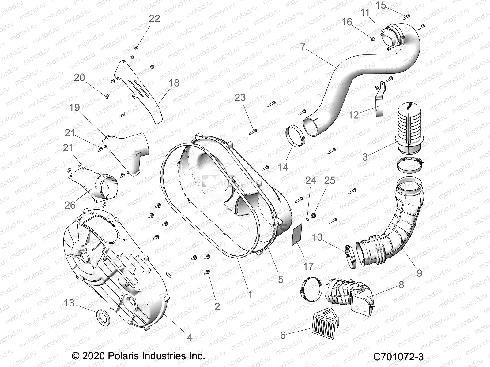 DRIVE TRAIN | DRIVE TRAIN, CLUTCH COVER AND DUCTING - Z22ASE99F5/S99C5 (C701072-2)