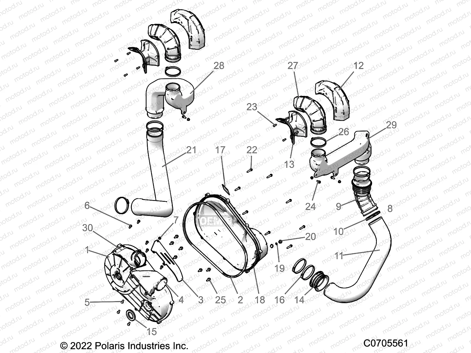 DRIVE TRAIN | DRIVE TRAIN, CLUTCH COVER AND DUCTING - Z22N4M99AR (C0705561)