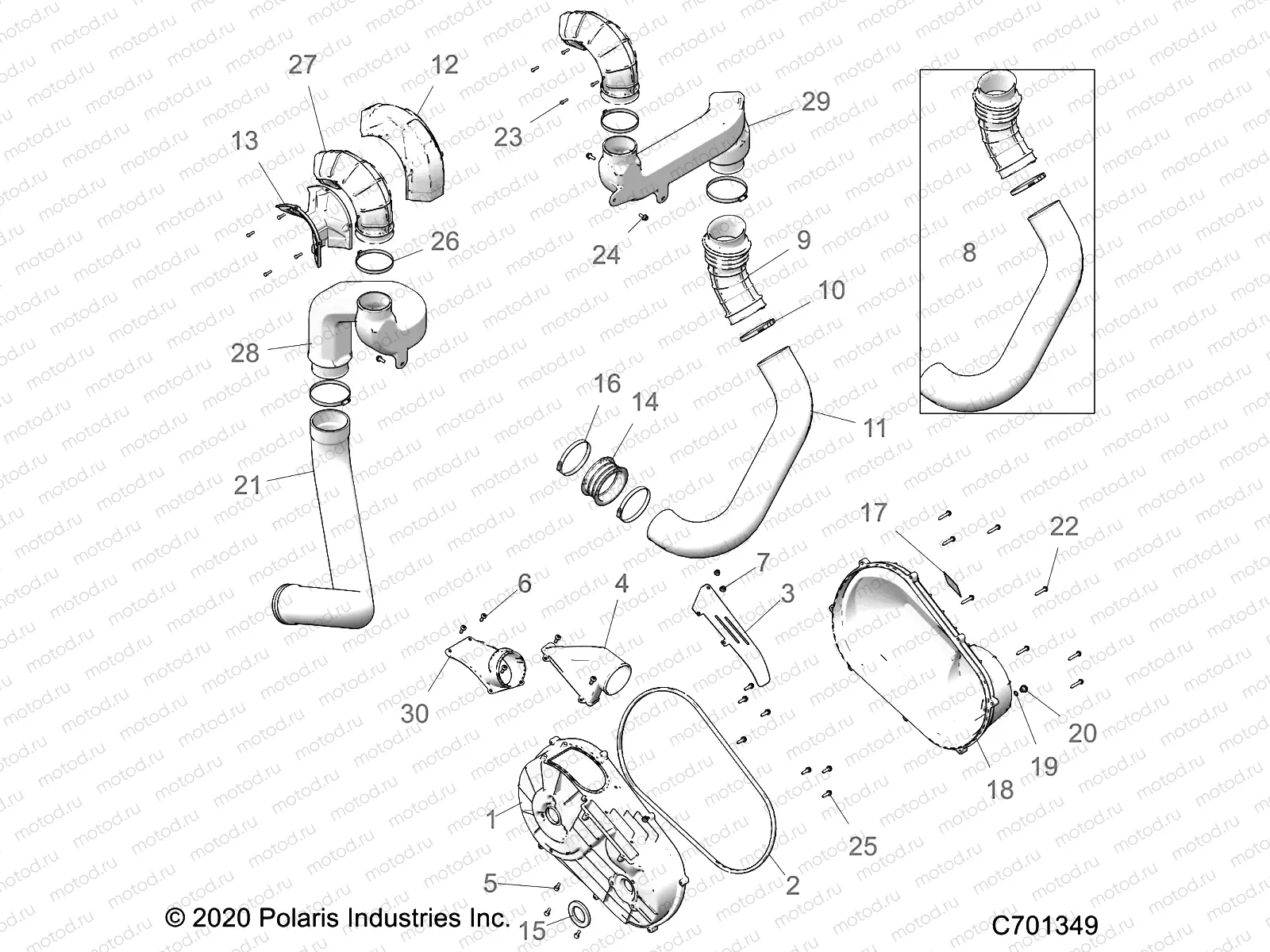 DRIVE TRAIN | DRIVE TRAIN, CLUTCH COVER AND DUCTING - Z22NAM99AR (C701349)