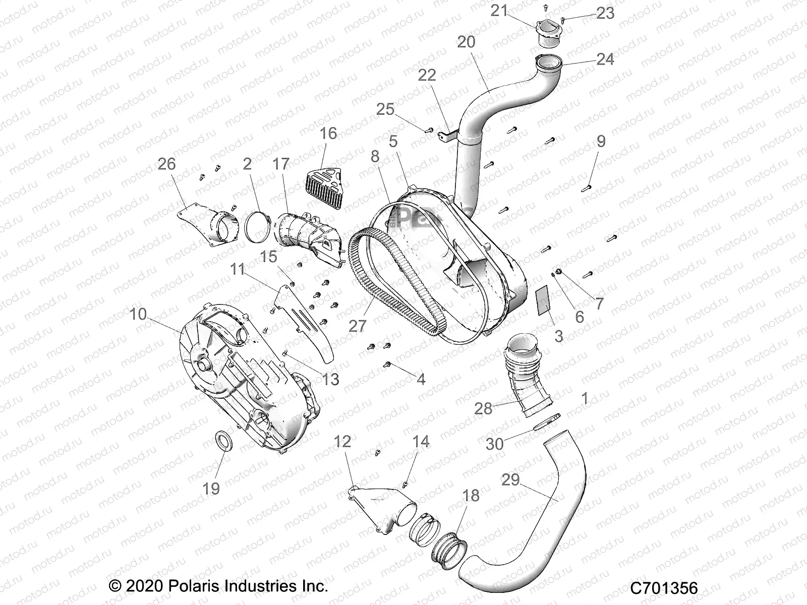 DRIVE TRAIN | DRIVE TRAIN, CLUTCH COVER AND DUCTING - Z23N4E99A/99B (C701356)