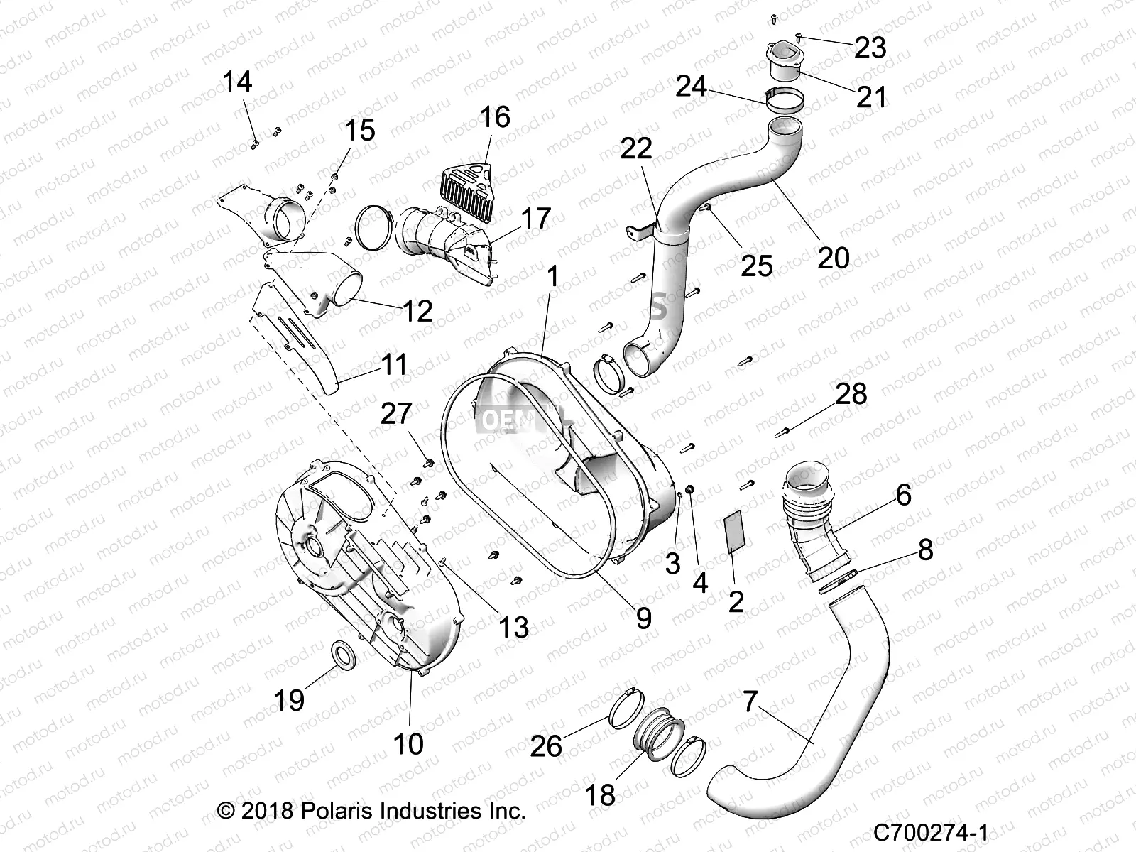 DRIVE TRAIN | DRIVE TRAIN, CLUTCH COVER AND DUCTING - Z23NAV99A/99B (C700274-1)