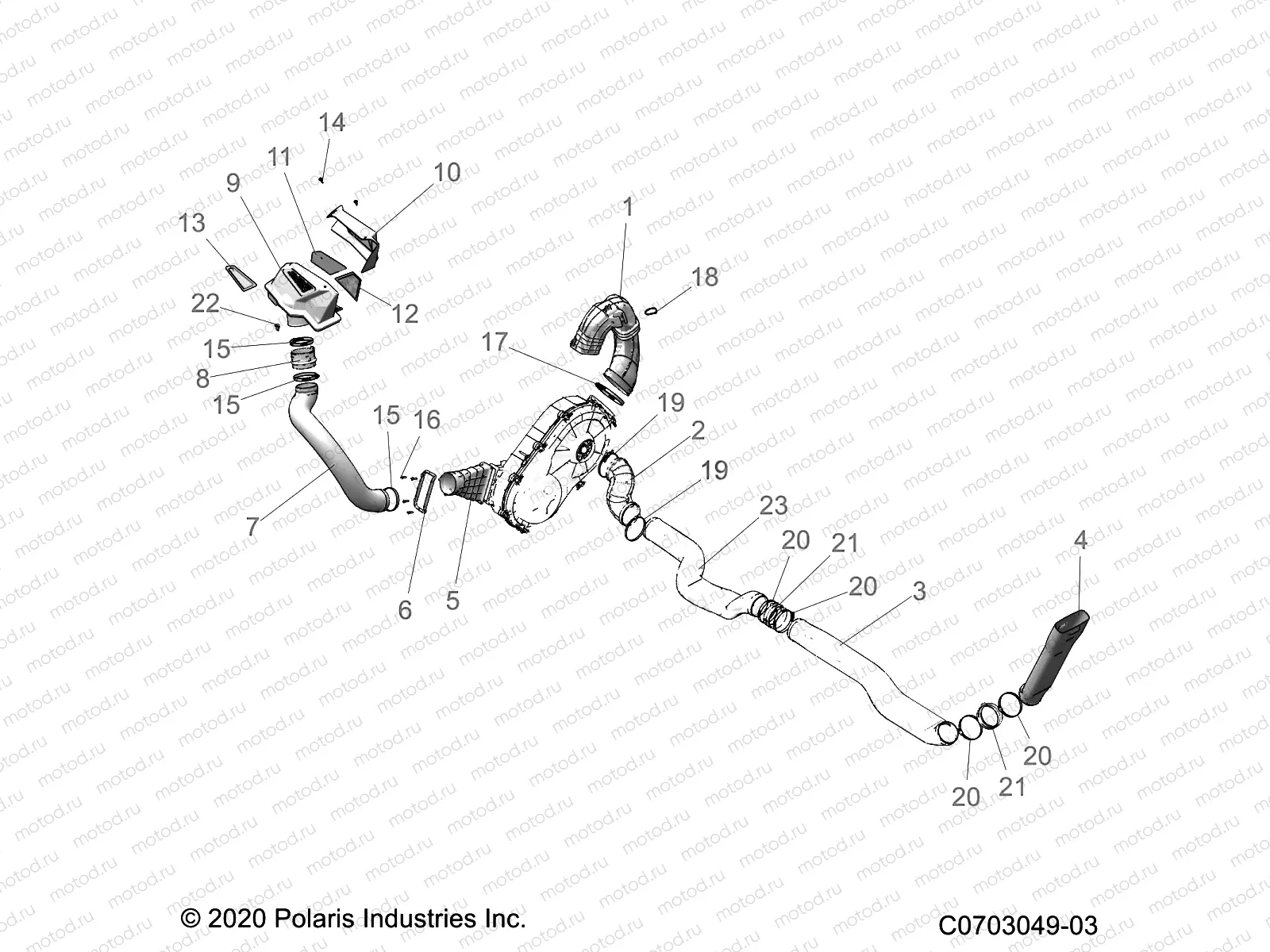 DRIVE TRAIN | DRIVE TRAIN, CLUTCH COVER, DUCTING - Z22RME2KAG/BG/K2KAN/BN (C0703049-03)