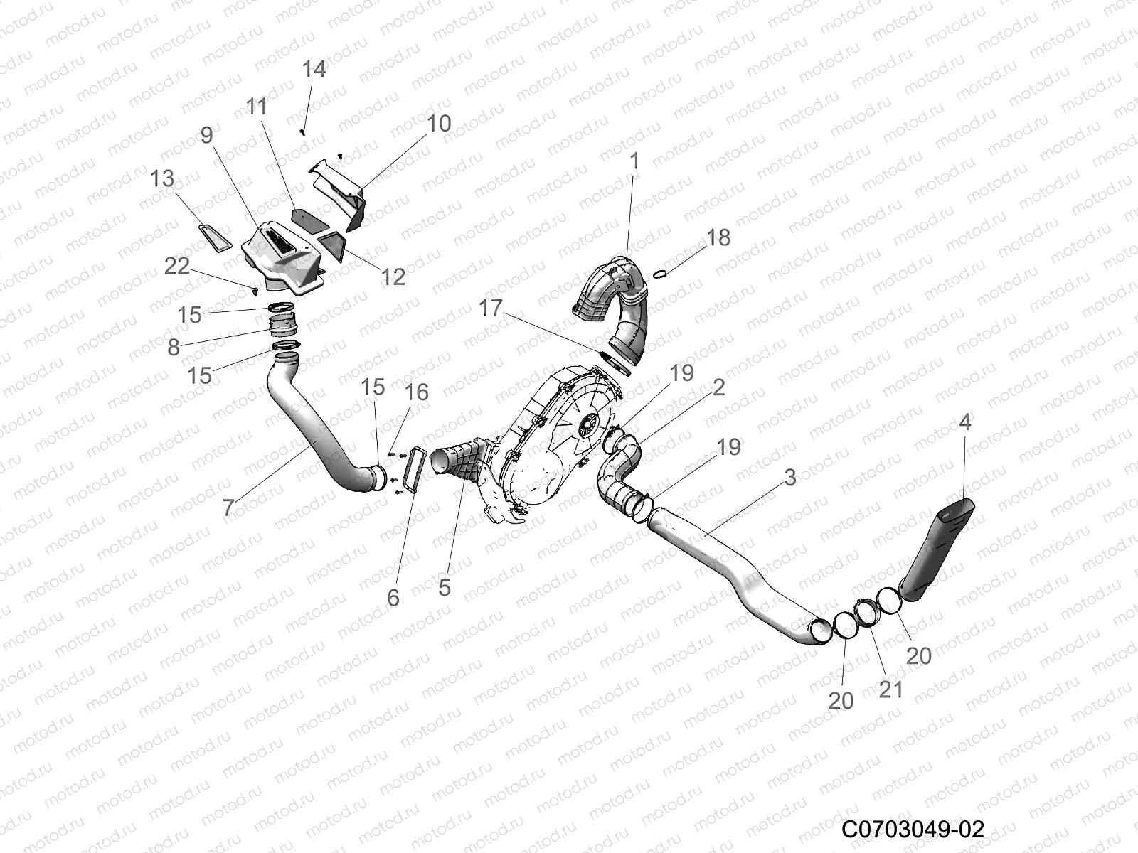 DRIVE TRAIN | DRIVE TRAIN, CLUTCH COVER, DUCTING - Z23RGD2KAJ/AK/BJ/BK (C0703049-02)