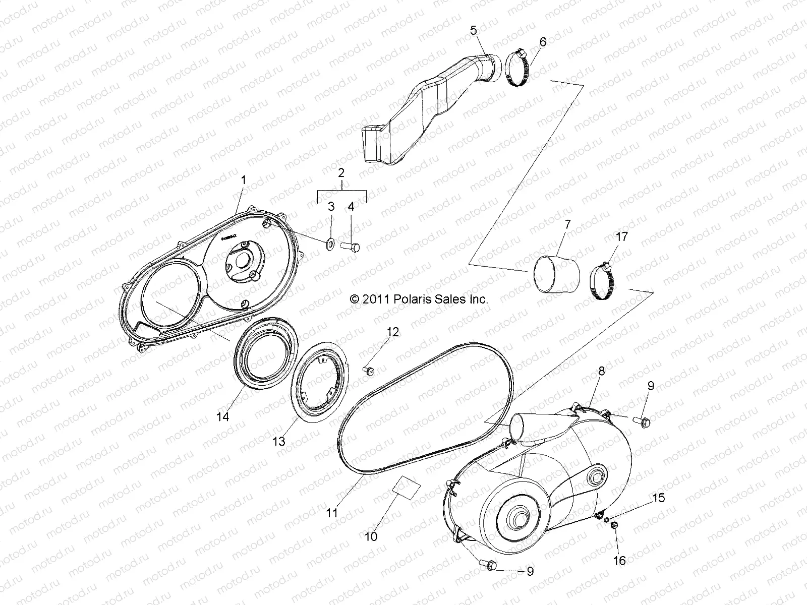 DRIVE TRAIN | DRIVE TRAIN, CLUTCH COVER - R13WH50AG/AH/AR/AX (49RGRCLUTCHCVR12500CREW)