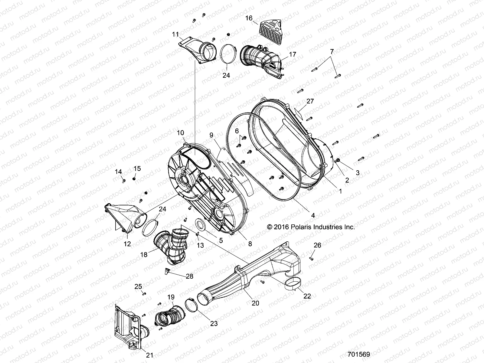 DRIVE TRAIN | DRIVE TRAIN, CLUTCH COVER - R18RV_99 ALL OPTIONS (701569)