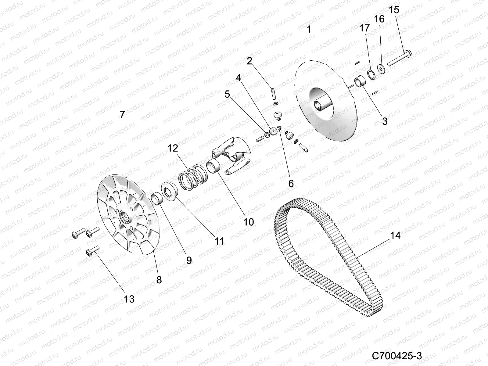 DRIVE TRAIN | DRIVE TRAIN, CLUTCH, DRIVEN - D21BBPD4B4 (C700425-3)