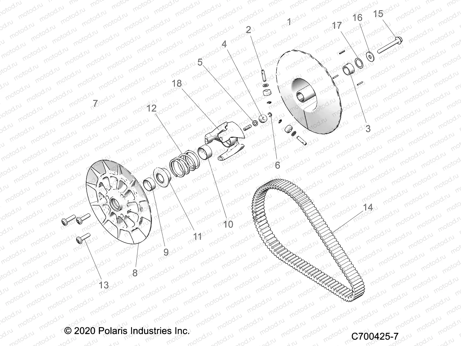 DRIVE TRAIN | DRIVE TRAIN, CLUTCH, DRIVEN - D21BEPD4B4 (C700425-7)