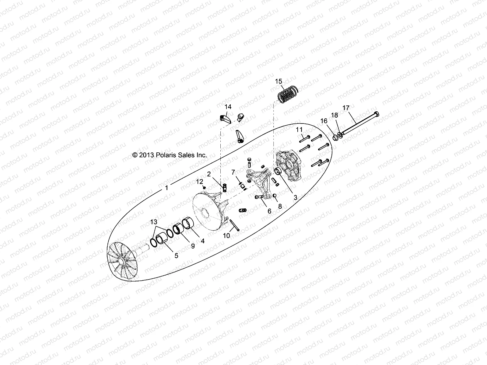 DRIVE TRAIN | DRIVE TRAIN, CLUTCH, PRIMARY, EBS - R14UH9EAB/EABC/9EAI/9EAIC ALL OPTIONS (49RGRCLUTCHDRV14900XPEBS)