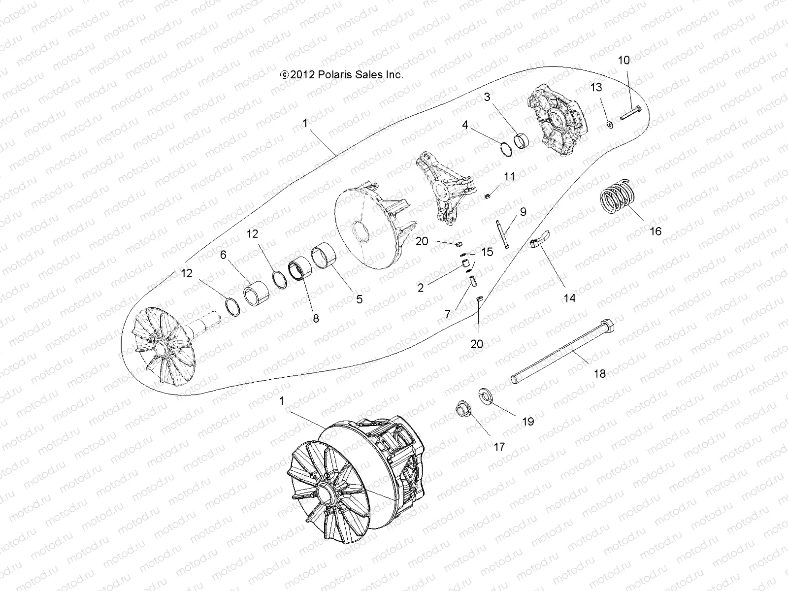 DRIVE TRAIN | DRIVE TRAIN, CLUTCH, PRIMARY - R13UH88/UH9E ALL OPTIONS (49RGRCLUTCHDRV13900XP)