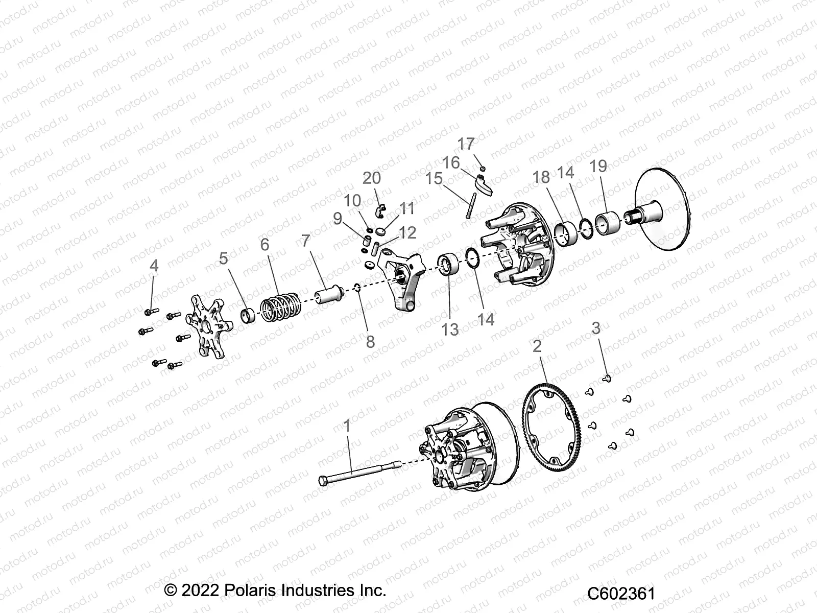 DRIVE TRAIN | DRIVE TRAIN, CLUTCH, PRIMARY - S22TFG8MS/8ME ALL OPTIONS (C602361)