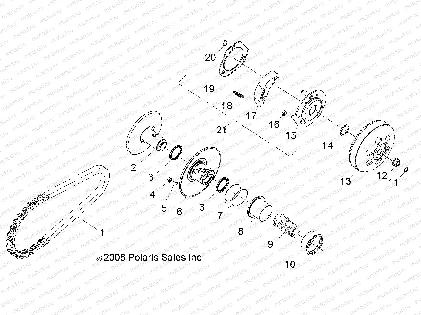 DRIVE TRAIN | DRIVE TRAIN, CLUTCH, SECONDARY - A10VA17AA/AD (49RGRCLUTCHDVN09RZR170)