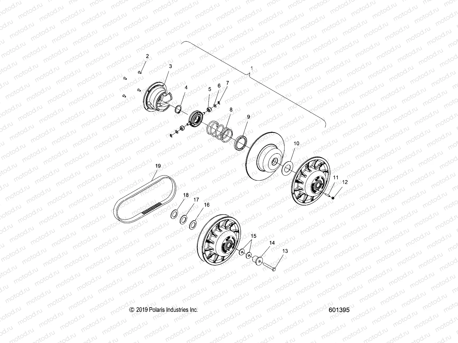 DRIVE TRAIN | DRIVE TRAIN, CLUTCH, SECONDARY - S22MDX6DSA/6DEA (49SNOWDRIVENCLUTCH15600R)