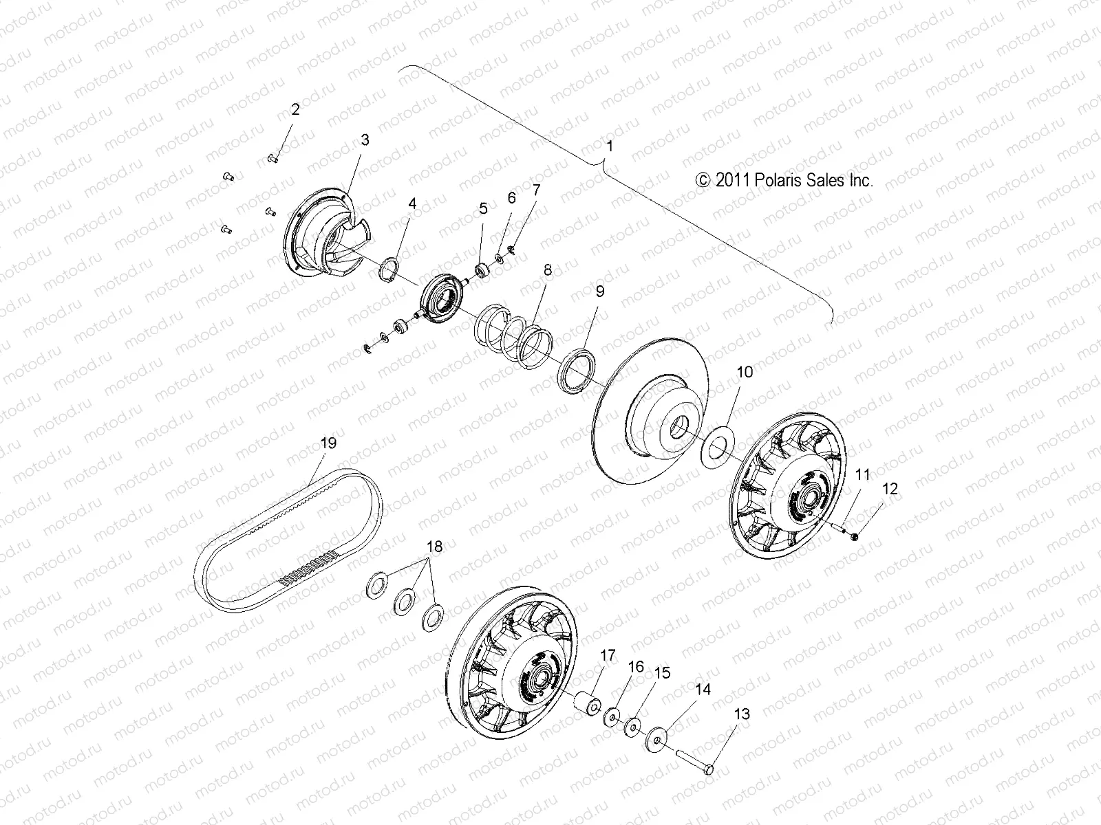 DRIVE TRAIN | DRIVE TRAIN, CLUTCH, SECONDARY - S22TLT6REL (49SNOWDRIVENCLUTCH1322948)