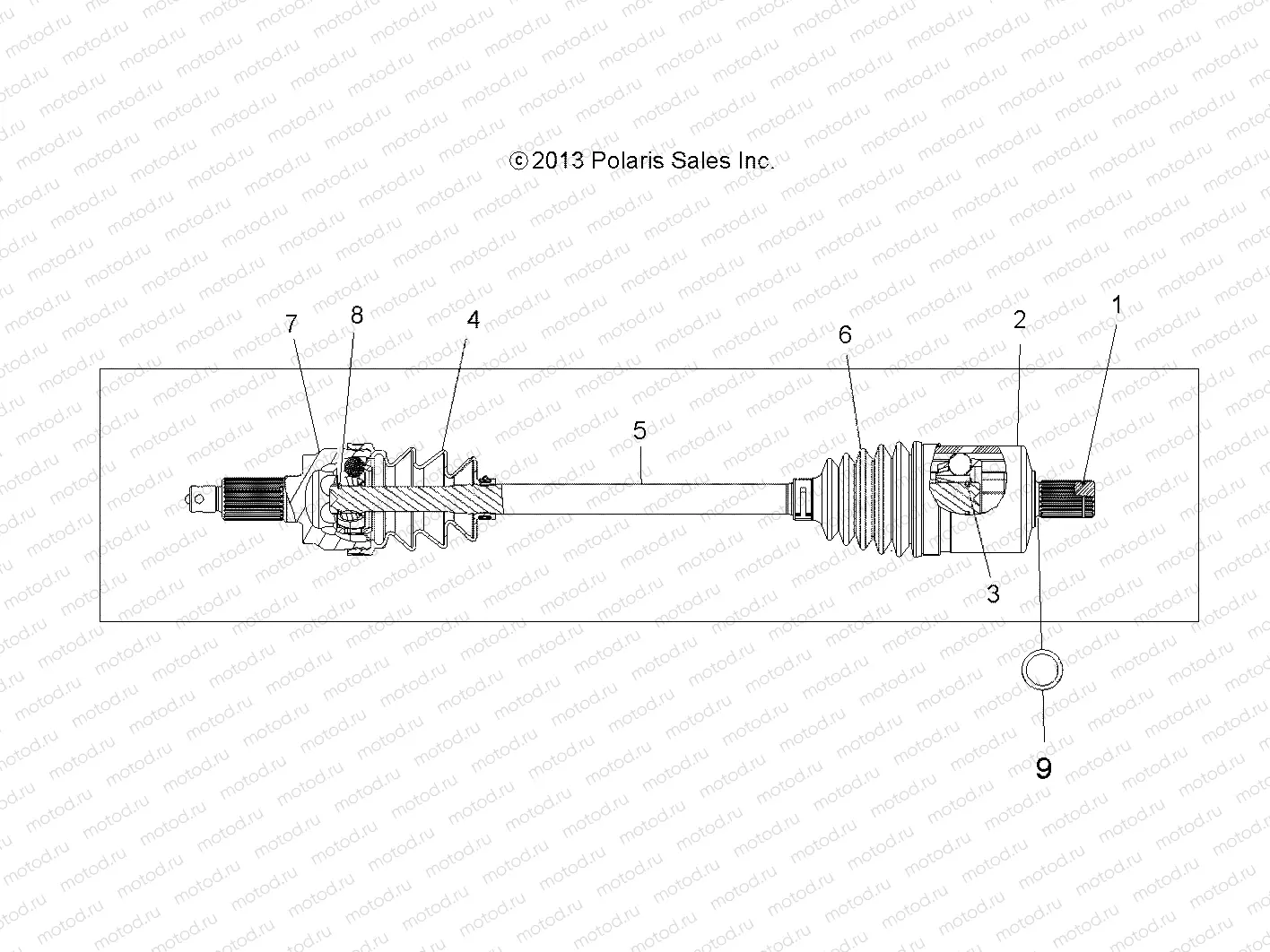 DRIVE TRAIN | DRIVE TRAIN, DRIVE SHAFT, FRONT - A13ZN55TA (49ATVSHAFTDRIVE13SP550)