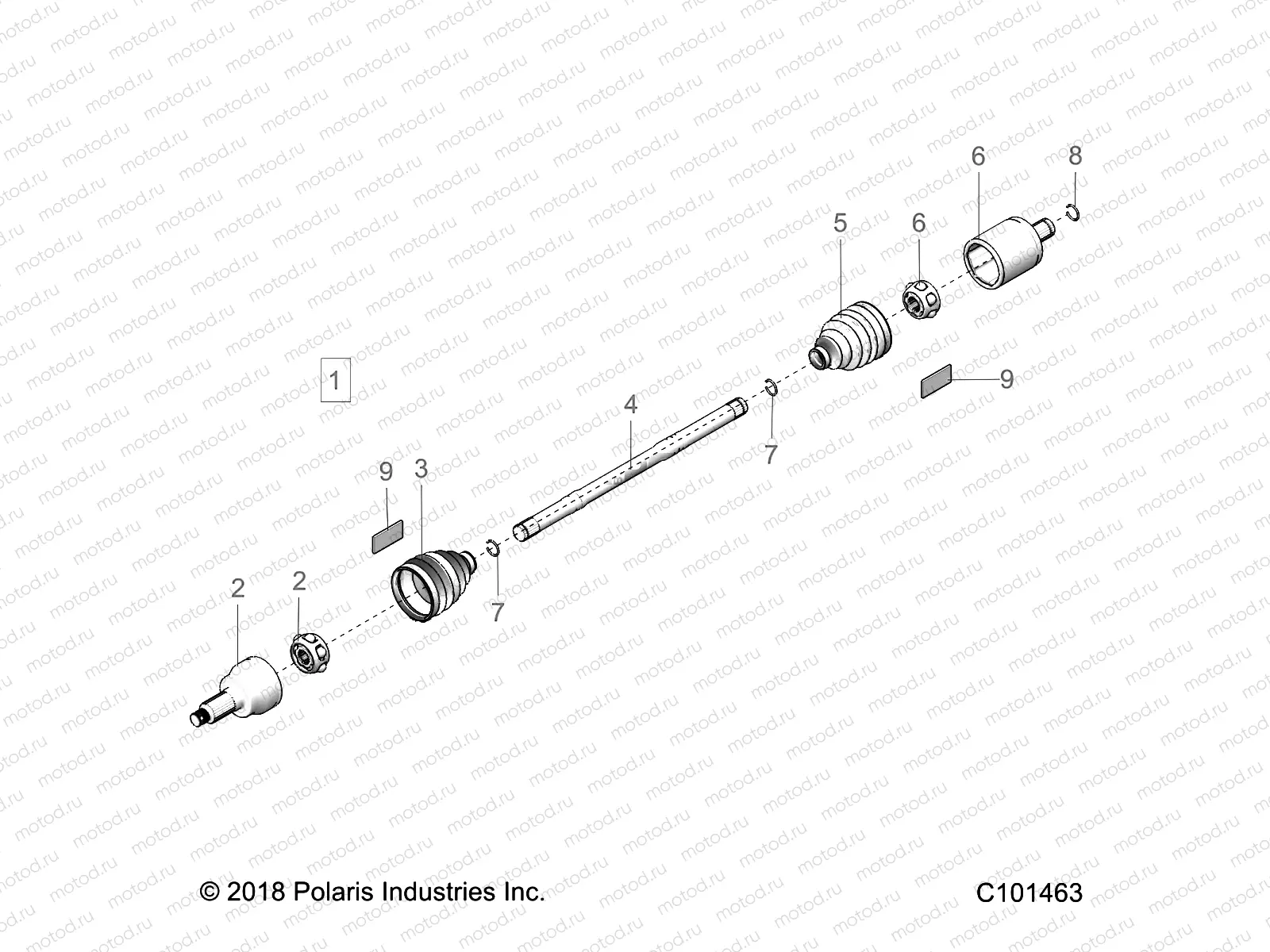 DRIVE TRAIN | DRIVE TRAIN, DRIVE SHAFT, FRONT - A19SXA85B1/B4/SXE85BC/B9/ZBJ (C101463)